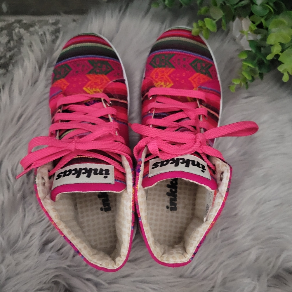 Inkkas Pink Multi-Color High-Top Sneakers - Picture 7 of 14